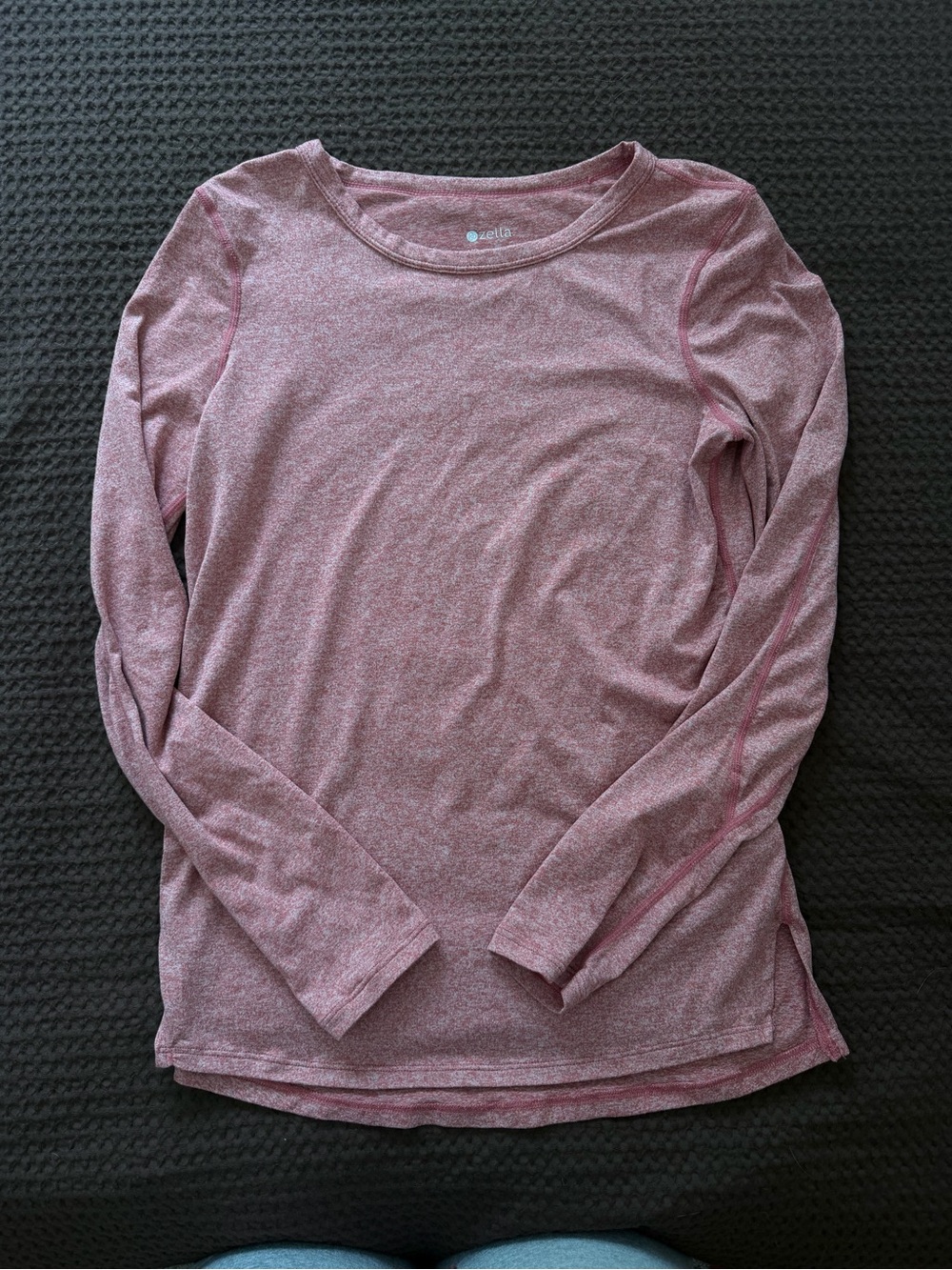 Zella Long Sleeve Crew Neck Top in Dusty Rose